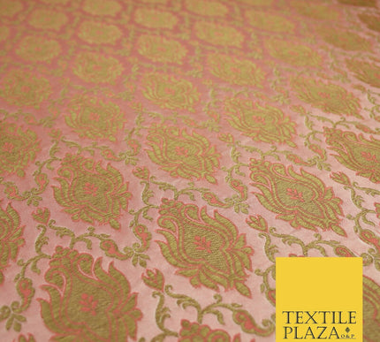 Luxury Florid Damask Ornamental Brocade Dress Fabric Waistcoat Ethnic Cushions