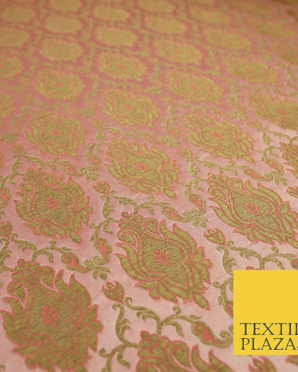 Luxury Florid Damask Ornamental Brocade Dress Fabric Waistcoat Ethnic Cushions