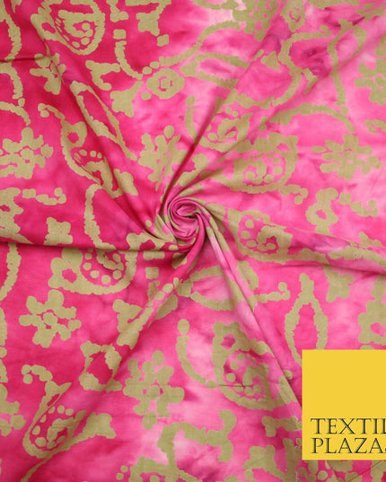 BATIK Tie Dye Bright Colours 100% Cotton Lawn Paisley Print Fashion Fabric Craft