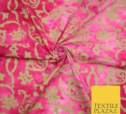 BATIK Tie Dye Bright Colours 100% Cotton Lawn Paisley Print Fashion Fabric Craft