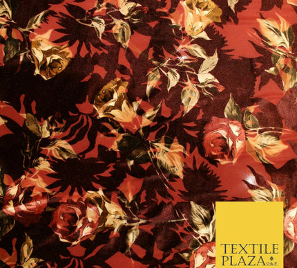 Floral Clusters Artsy Peony Pansy Flower Print Velvet Devore Burnout Net Fabric