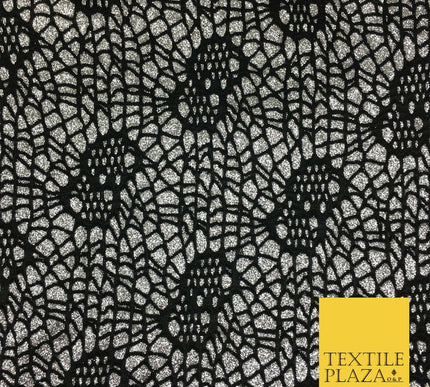 SILVER GREY Cobweb Sparkly Glitter Bonded Polyester Lace Fabric 58" Halloween