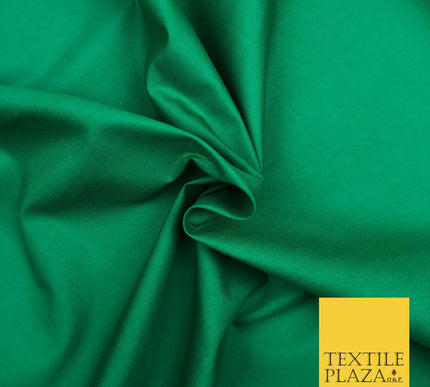 Premium EMERALD GREEN Plain Poly Cotton Fabric Many Colours Dress Craft - OA514
