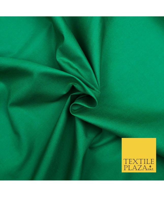 Premium EMERALD GREEN Plain Poly Cotton Fabric Many Colours Dress Craft - OA514