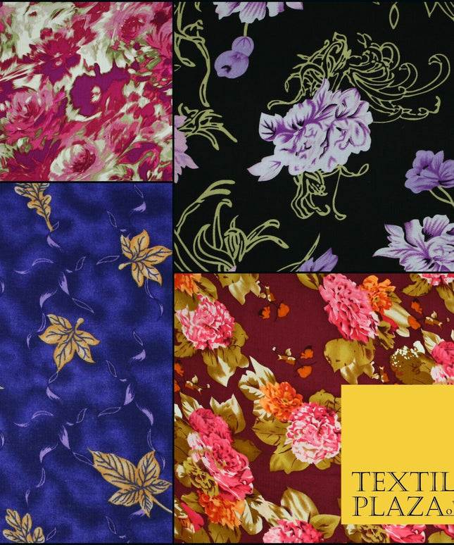 High Quality Floral Abstract Spun Rayon Viscose Dress Print Fabric Craft Summer