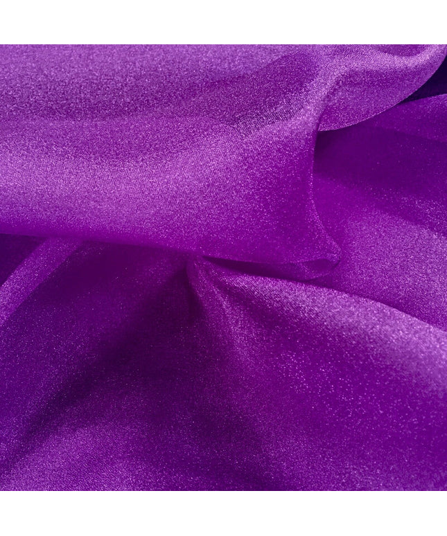 PURPLE Premium Japanese Crystal Organza Bridal Wedding Veil Glitter Fabric QA176