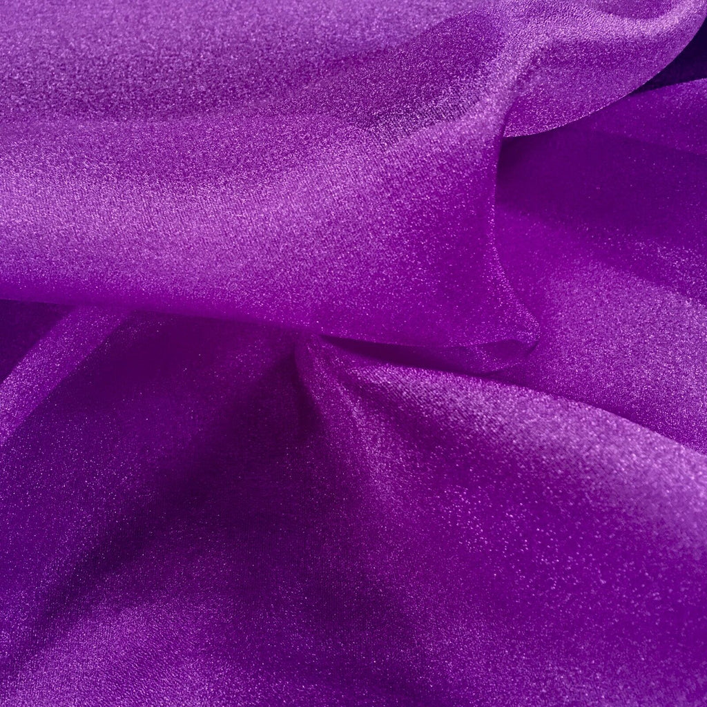 PURPLE Premium Japanese Crystal Organza Bridal Wedding Veil Glitter Fabric QA176