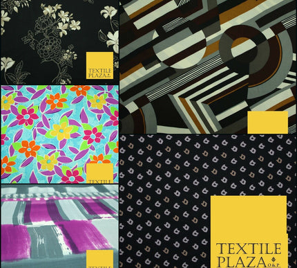 High Quality Floral Abstract Spun Rayon Viscose Dress Print Fabric Craft Summer