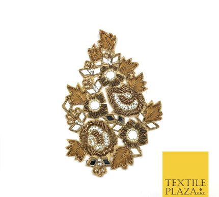 Fancy Mirror Diamonte Embellished Indian Applique Motif Patch Ethnic Zari (X48)
