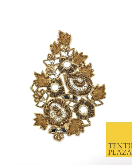 Fancy Mirror Diamonte Embellished Indian Applique Motif Patch Ethnic Zari (X48)