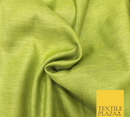 Green Luxury Plain Cotton Linen Fabric - 10 Colours Dress Craft - OG568