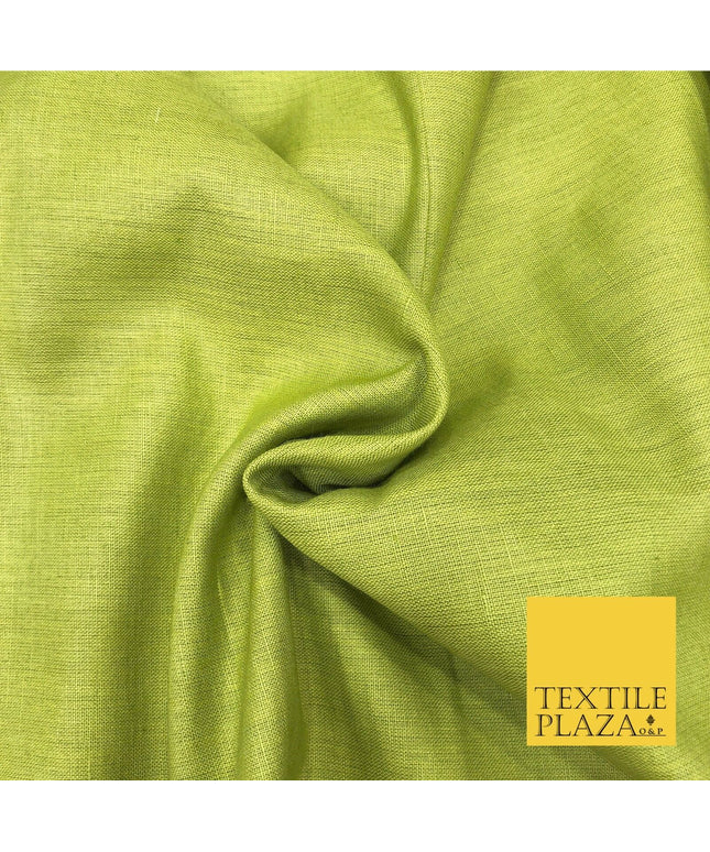 Green Luxury Plain Cotton Linen Fabric - 10 Colours Dress Craft - OG568