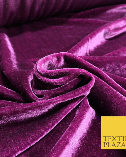 LUXURY Plum High Quality English Plain Velvet Fabric Fashion Dress 58" PD1042