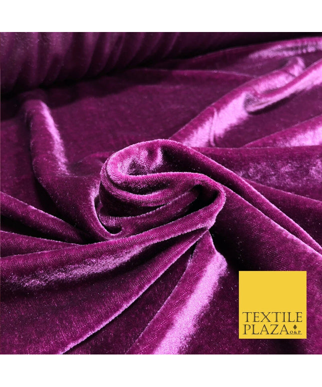 LUXURY Plum High Quality English Plain Velvet Fabric Fashion Dress 58" PD1042