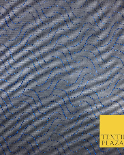 NAVY BLUE Soft Stretch Fine Power Mesh Net Glitter - Dance Dress Fabric 2323