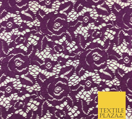 PURPLE VIOLET WINE Soft Corded Lace Bridal Fabric Dress Fashion - 58" - GF844