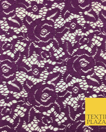 PURPLE VIOLET WINE Soft Corded Lace Bridal Fabric Dress Fashion - 58" - GF844