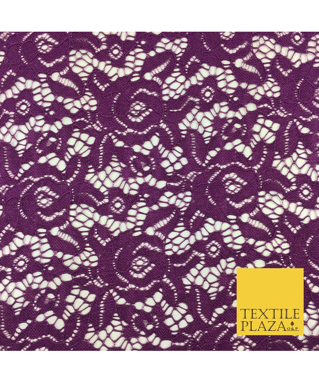 PURPLE VIOLET WINE Soft Corded Lace Bridal Fabric Dress Fashion - 58" - GF844