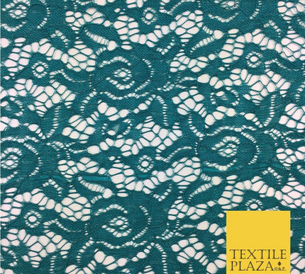 TEAL JADE GREEN New Soft Corded Lace Bridal Fabric Dress Fashion - 58" - GF843