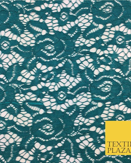 TEAL JADE GREEN New Soft Corded Lace Bridal Fabric Dress Fashion - 58" - GF843