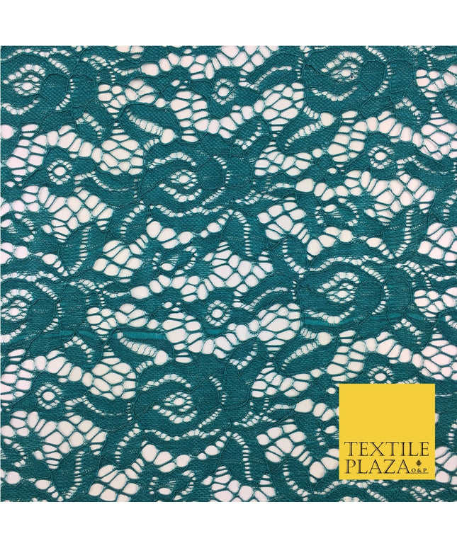 TEAL JADE GREEN New Soft Corded Lace Bridal Fabric Dress Fashion - 58" - GF843