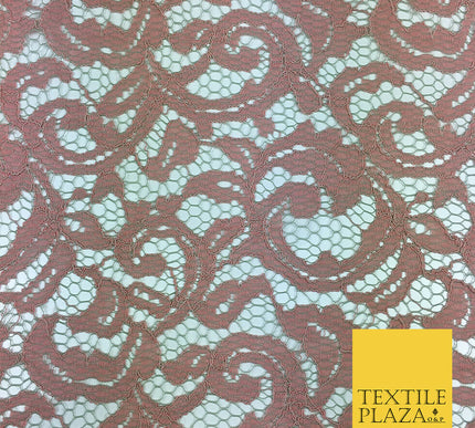 NUDE PEACH SKIN Corded Lace Fabric - Bridal Dress Fancy Cutwork - 58" - GF842