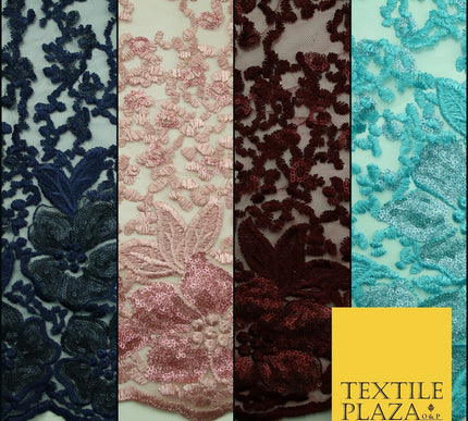 Sequin Embroidery Border Net Lace Fashion Bridal Bridesmaid Wedding Dress Fabric