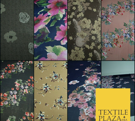 New High Quality Floral Abstract Flowers Tropical Printed Georgette Dress Fabric