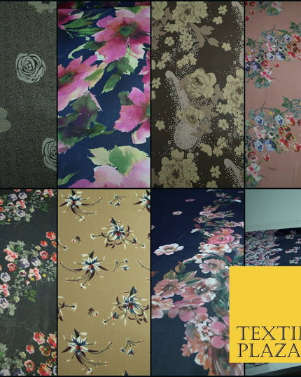 New High Quality Floral Abstract Flowers Tropical Printed Georgette Dress Fabric