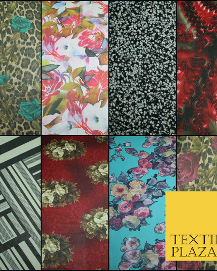 New High Quality Floral Abstract Flowers Tropical Printed Georgette Dress Fabric