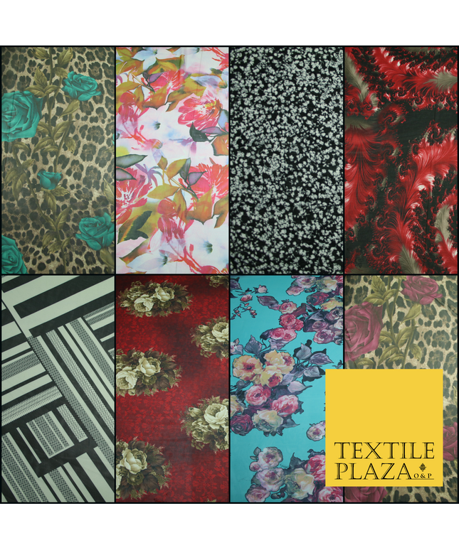New High Quality Floral Abstract Flowers Tropical Printed Georgette Dress Fabric