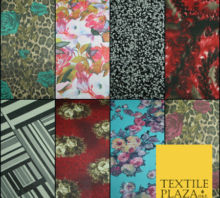 New High Quality Floral Abstract Flowers Tropical Printed Georgette Dress Fabric