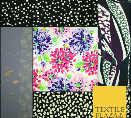 Spotted Animal Leopard Abstract Flower Printed Crepe Polyester Dress Fabric 58"