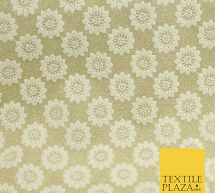 White Embroidered Gold Lurex Shimmer Fabric Backdrop Dance Sparkle 1448