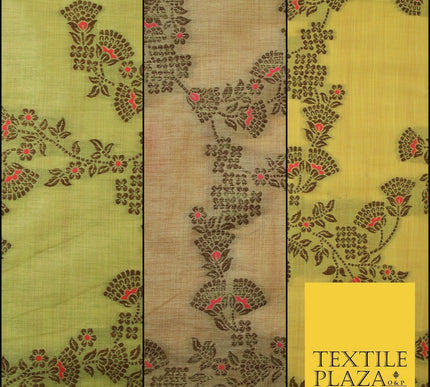 Luxury Floral Benarsi Brocade Woven Fine Dress Indian Faux Raw Silk Fancy Fabric