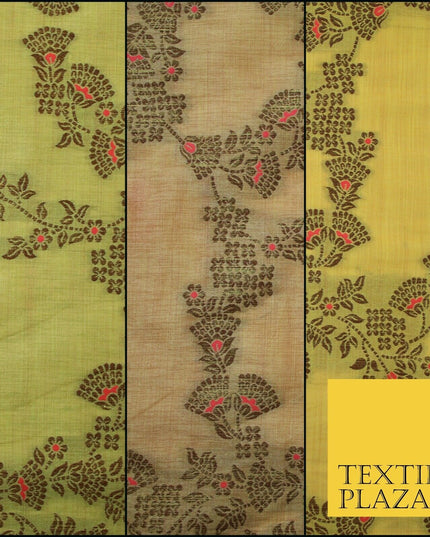 Luxury Floral Benarsi Brocade Woven Fine Dress Indian Faux Raw Silk Fancy Fabric