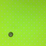 Neon Green with Small Grey Polka Dot Spotted Spot Bi-Stretch Fabric 58" - RC80