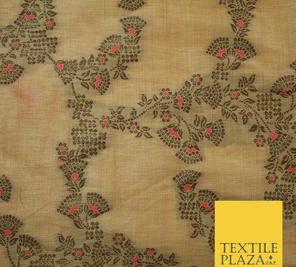 Luxury Floral Benarsi Brocade Woven Fine Dress Indian Faux Raw Silk Fancy Fabric