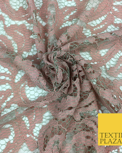 NUDE PEACH SKIN Corded Lace Fabric - Bridal Dress Fancy Cutwork - 58" - GF842