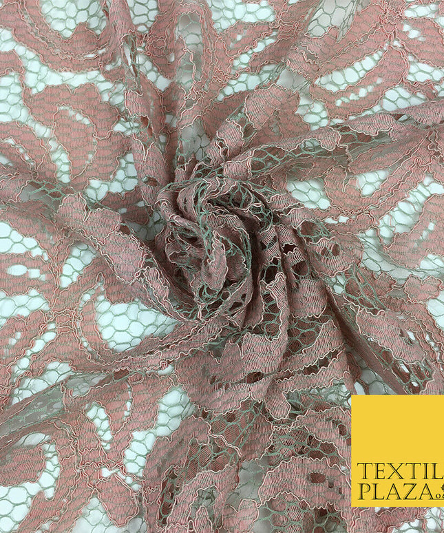 NUDE PEACH SKIN Corded Lace Fabric - Bridal Dress Fancy Cutwork - 58" - GF842