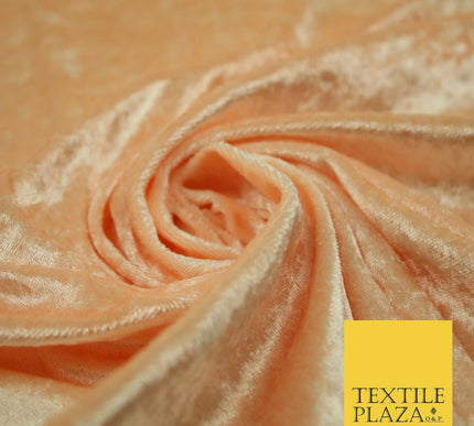 LIGHT PEACH Luxury Crushed Ice Velvet Fabric Backdrop Cushions Curtains 2775
