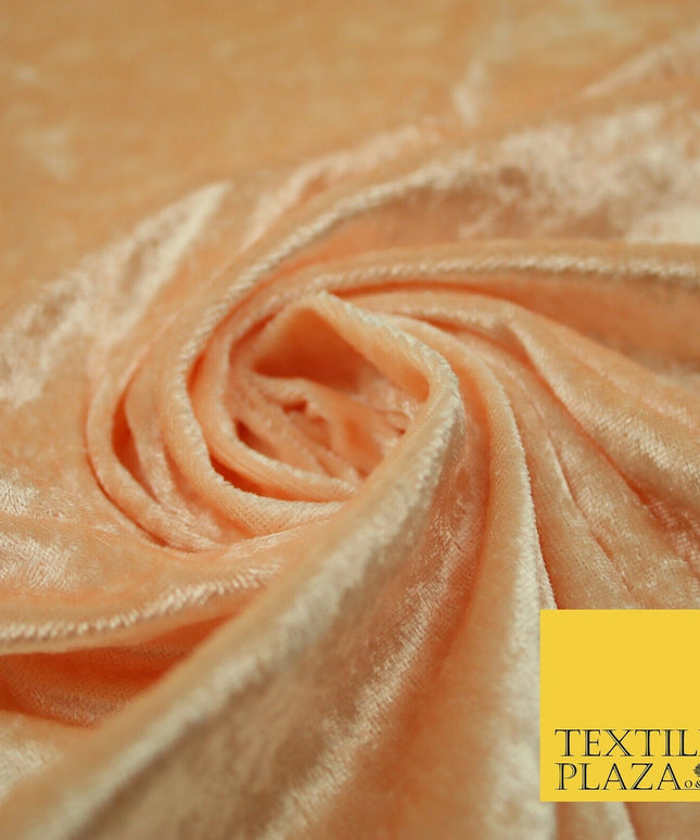 LIGHT PEACH Luxury Crushed Ice Velvet Fabric Backdrop Cushions Curtains 2775