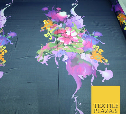 New High Quality Floral Abstract Flowers Printed Chiffon Georgette Dress Fabric