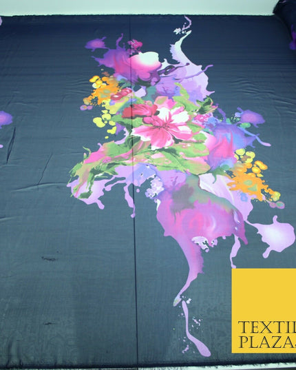 New High Quality Floral Abstract Flowers Printed Chiffon Georgette Dress Fabric
