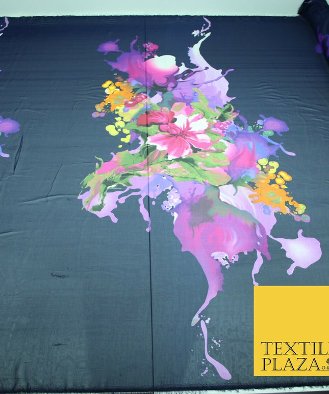 New High Quality Floral Abstract Flowers Printed Chiffon Georgette Dress Fabric