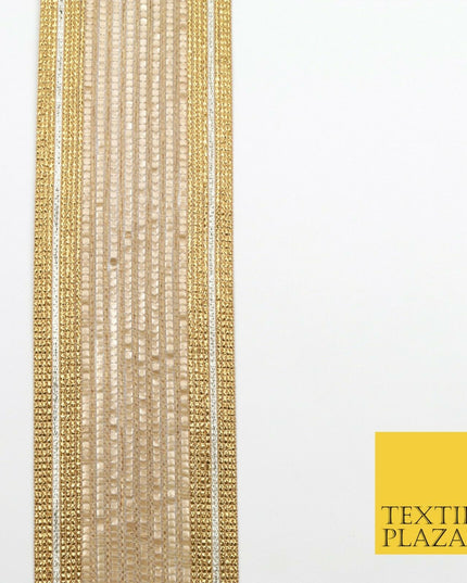 Large 3 Tone Gold Silver Metallic Woven Trimming Border Lace Ethnic Gota X239