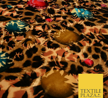 Floral Leopard Animal Circular Chains Belts Velvet Devore Burnout Net Fabric