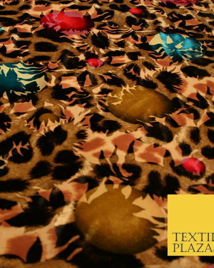Floral Leopard Animal Circular Chains Belts Velvet Devore Burnout Net Fabric