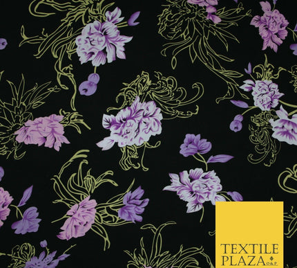 High Quality Floral Abstract Spun Rayon Viscose Dress Print Fabric Craft Summer