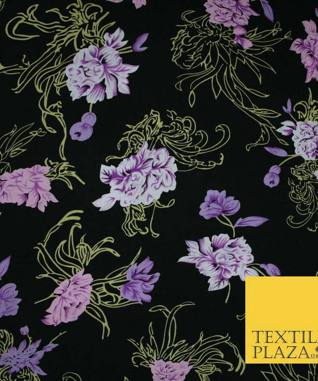 High Quality Floral Abstract Spun Rayon Viscose Dress Print Fabric Craft Summer